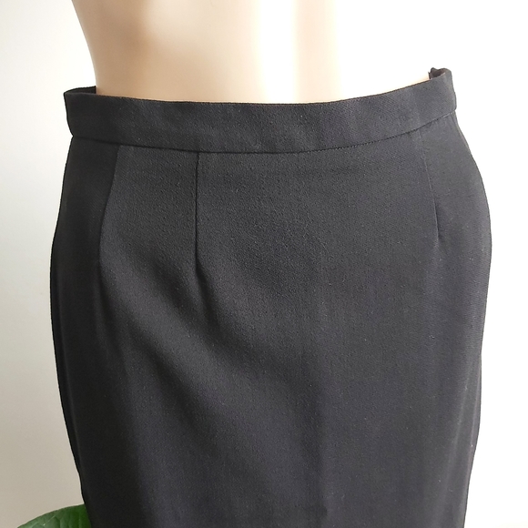vintage Aquascutum England black wool pencil skirt midi - Picture 2 of 16